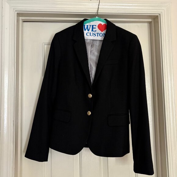 J.Crew Factory Original Schoolboy Black Blazer w/Gold Buttons EUC - Picture 3 of 8